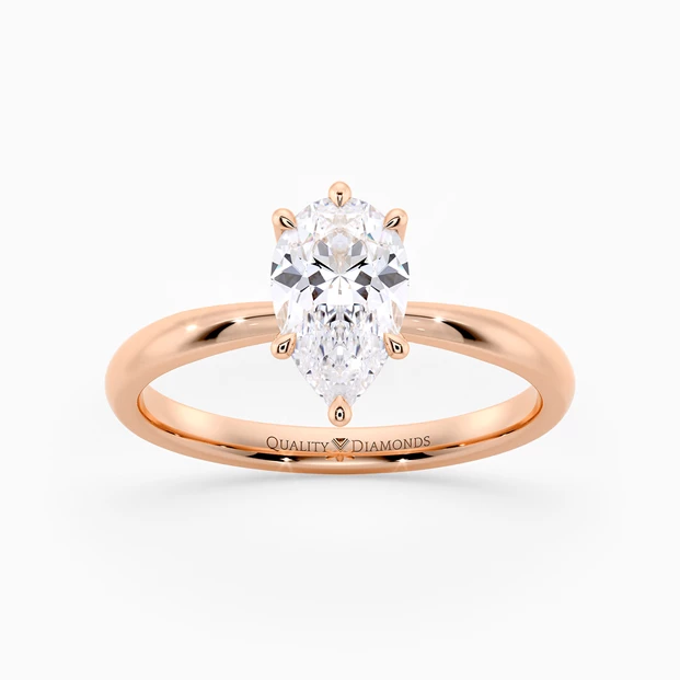 Pear Mirabelle Diamond Ring in 18K Rose Gold