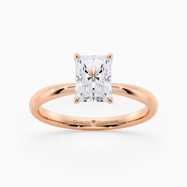 Radiant Mirabelle Diamond Ring in 9K Rose Gold