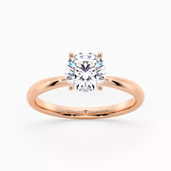 Round Brilliant Mirabelle Diamond Ring in 18K Rose Gold