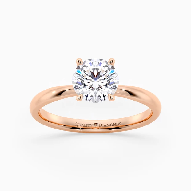Round Brilliant Mirabelle Diamond Ring in 9K Rose Gold