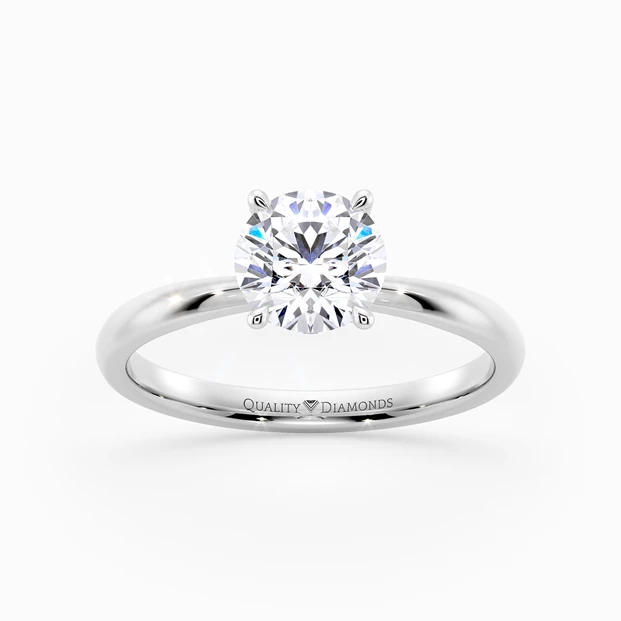 Round Brilliant Mirabelle Diamond Ring in 18K White Gold
