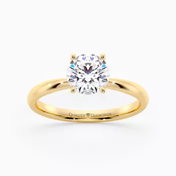 Round Brilliant Mirabelle Diamond Ring in 18K Yellow Gold