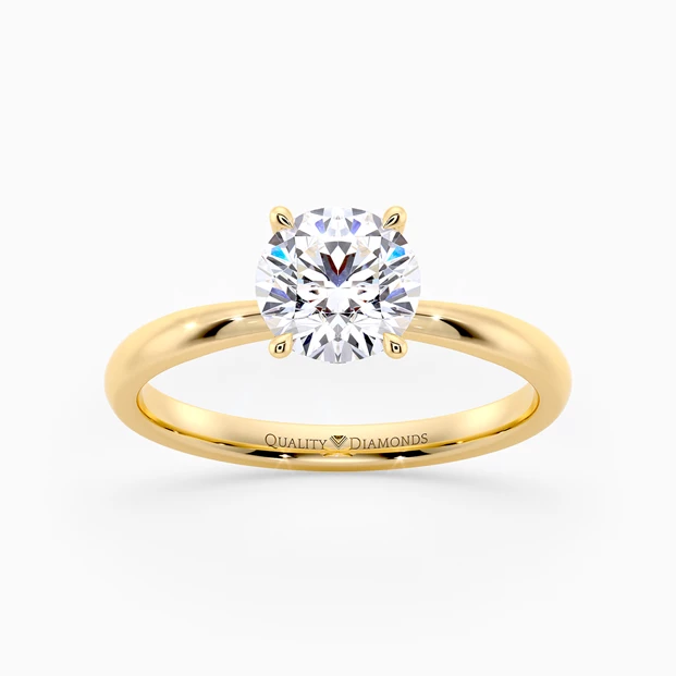 Round Brilliant Mirabelle Diamond Ring in 9K Yellow Gold