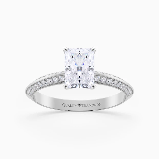 Diamond Set Radiant Carella Diamond Ring in Palladium