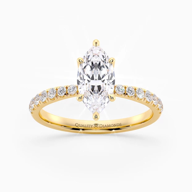 Diamond Set Marquise Mirabelle Diamond Ring in 18K Yellow Gold