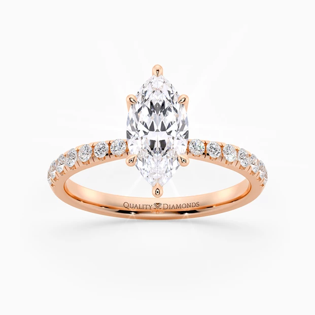 Diamond Set Marquise Mirabelle Diamond Ring in 18K Rose Gold