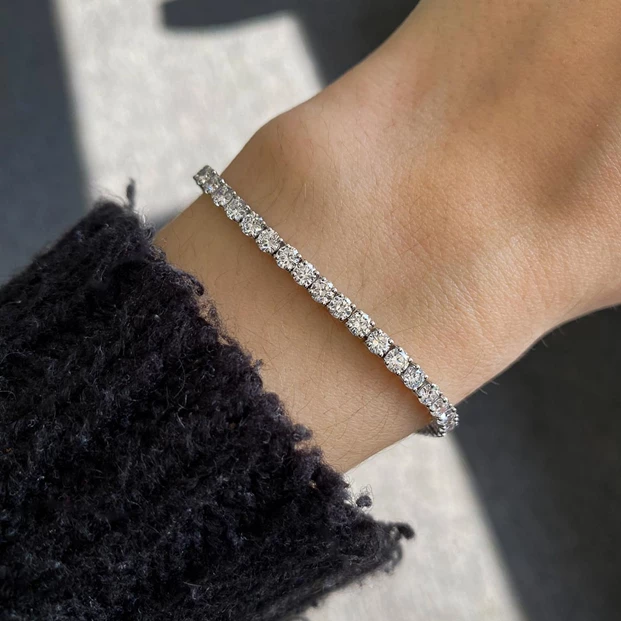 6ct Lab-Grown Tennis Bracelet in 9K White Gold