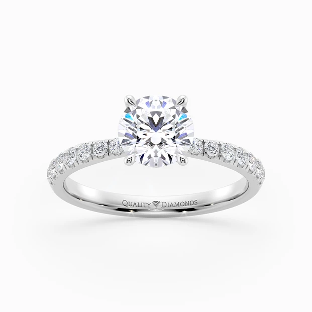 Diamond Set Round Brilliant Mirabelle Diamond Ring in Palladium