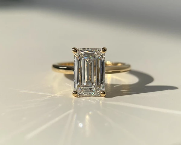 2.76ct Lab-Grown Emerald Beau Diamond Ring in 18K Yellow Gold