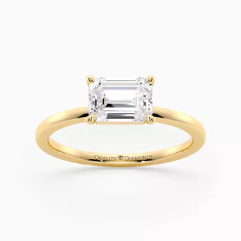 Emerald Amada Diamond Ring in 18K Yellow Gold