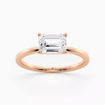 Emerald Amada Diamond Ring in 18K Rose Gold