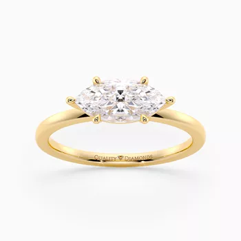 Marquise Amada Diamond Ring in 9K Yellow Gold