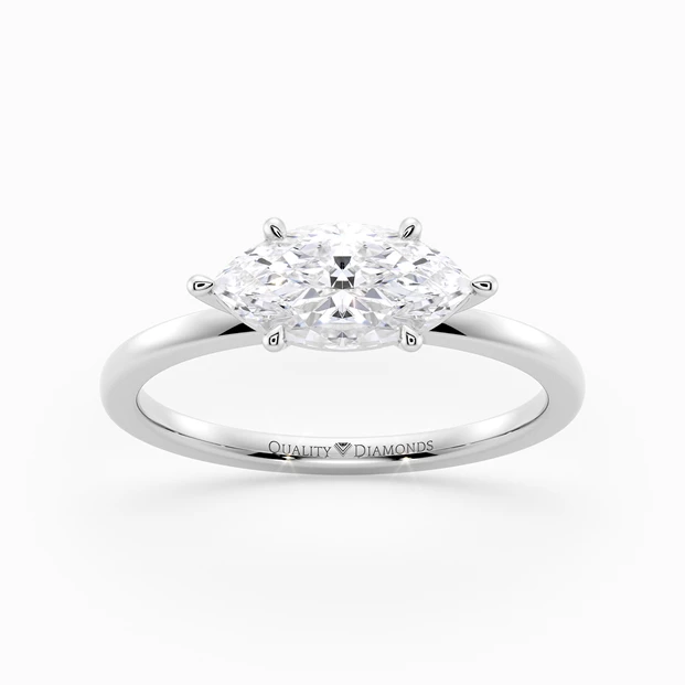Marquise Amada Diamond Ring in Platinum