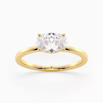 Oval Amada Diamond Ring in 9K Yellow Gold