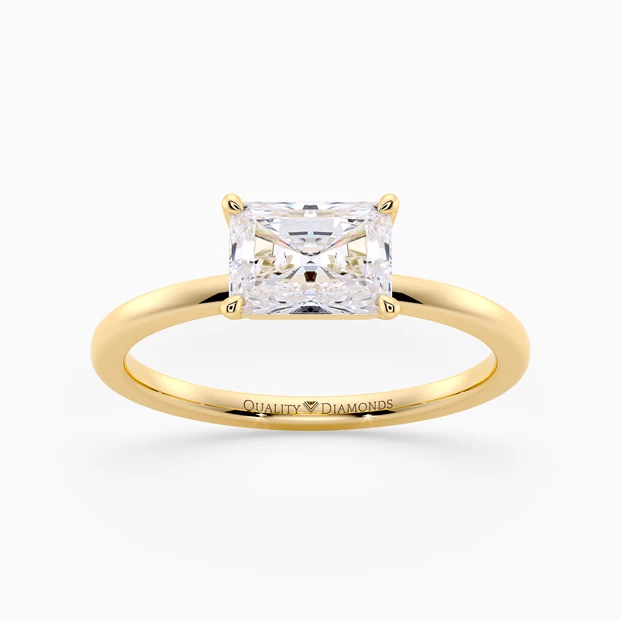 Radiant Amada Diamond Ring in 18K Yellow Gold