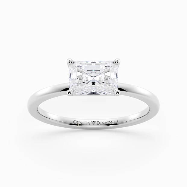 Radiant Amada Diamond Ring in Platinum