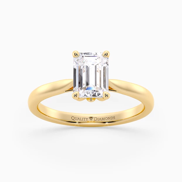 Emerald Flor Diamond Ring in 18K Yellow Gold