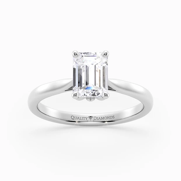 Emerald Flor Diamond Ring in Palladium