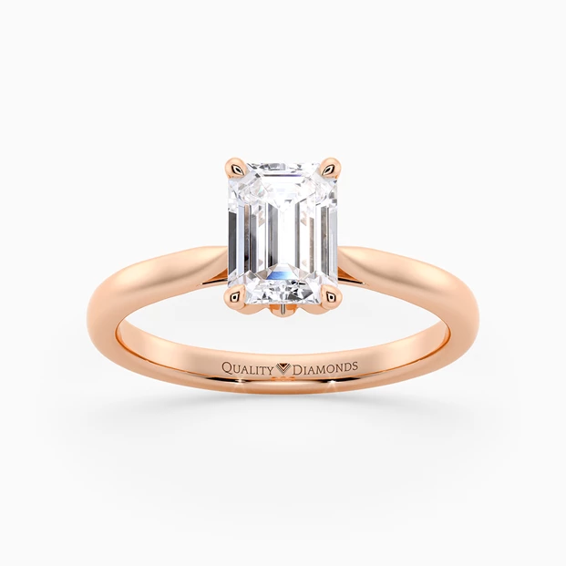 Emerald Flor Diamond Ring in 9K Rose Gold
