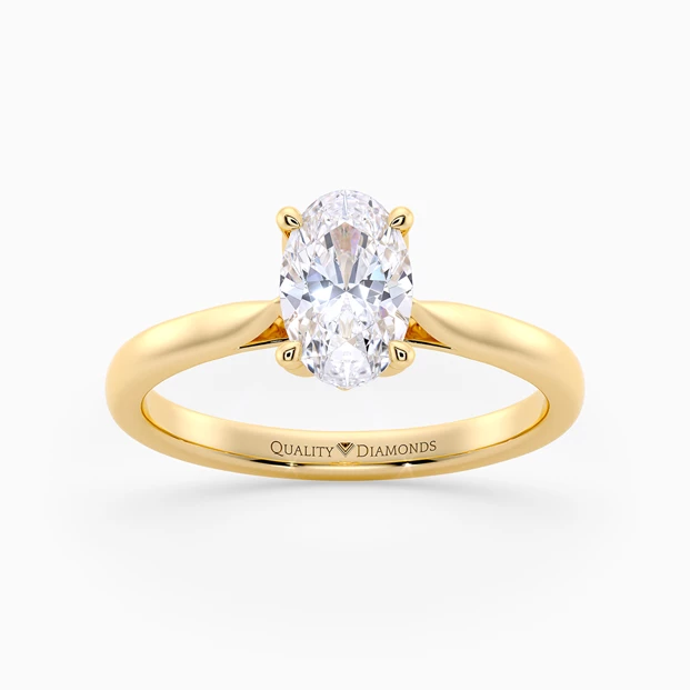 Oval Flor Diamond Ring in 18K Yellow Gold