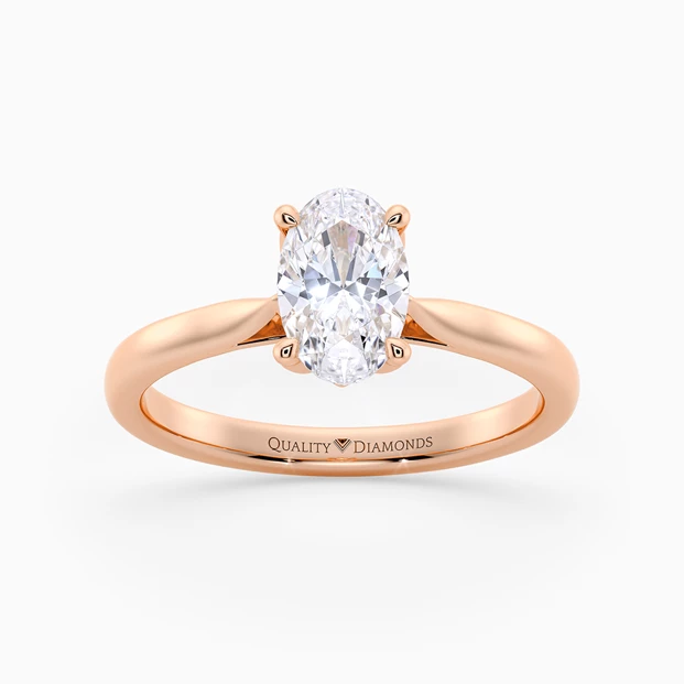 Oval Flor Diamond Ring in 18K Rose Gold