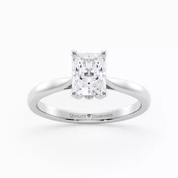 Radiant Flor Diamond Ring in Platinum