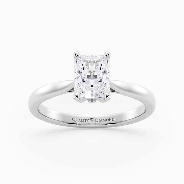 Radiant Flor Diamond Ring in Platinum