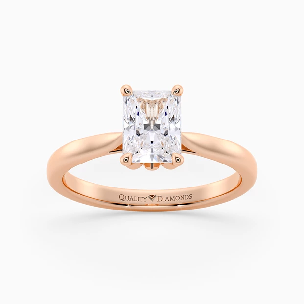 Radiant Flor Diamond Ring in 9K Rose Gold