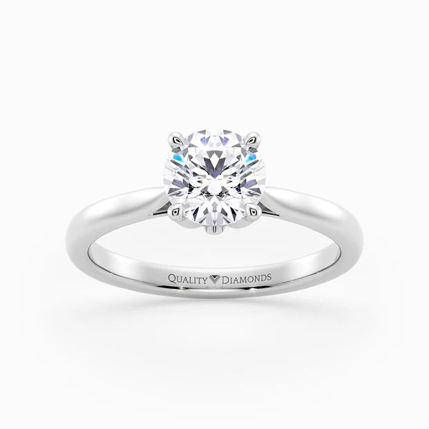 Round Brilliant Flor Diamond Ring in Palladium