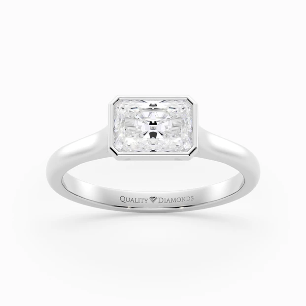 Radiant East-West Carina Diamond Ring in 18K White Gold