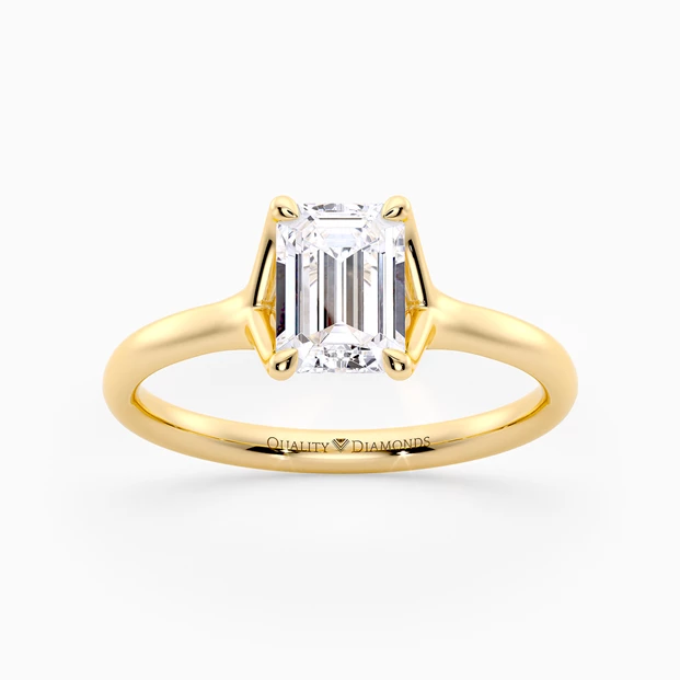 Emerald Aurelia Diamond Ring in 18K Yellow Gold