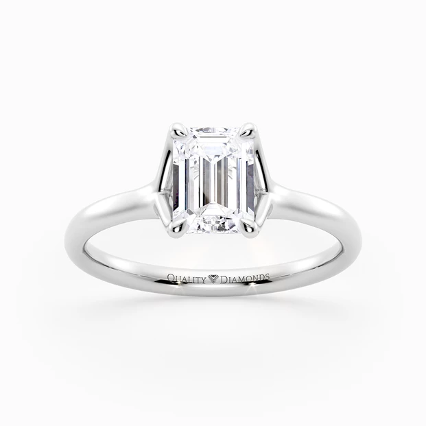 Emerald Aurelia Diamond Ring in Platinum