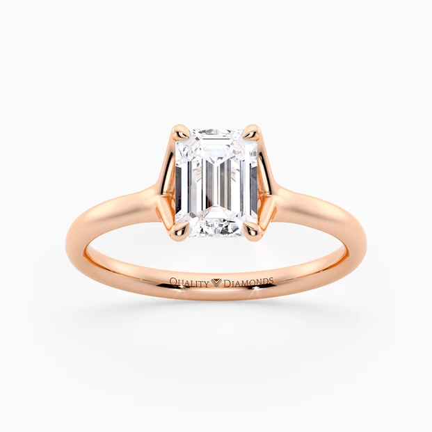 Emerald Aurelia Diamond Ring in 18K Rose Gold