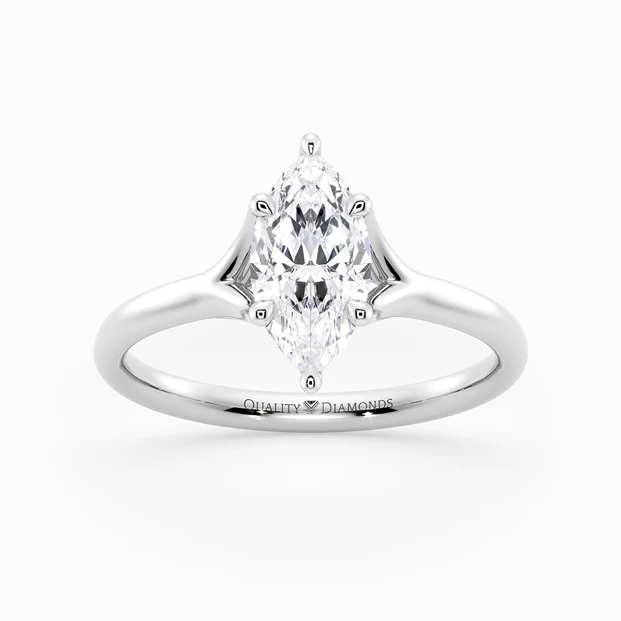 Marquise Aurelia Diamond Ring in 18K White Gold