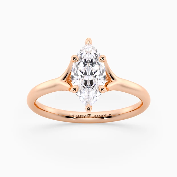 Marquise Aurelia Diamond Ring in 18K Rose Gold