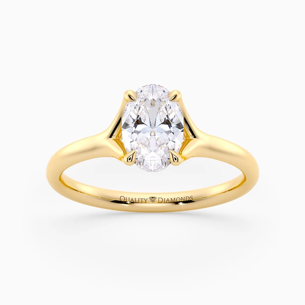 Oval Aurelia Diamond Ring in 9K Yellow Gold