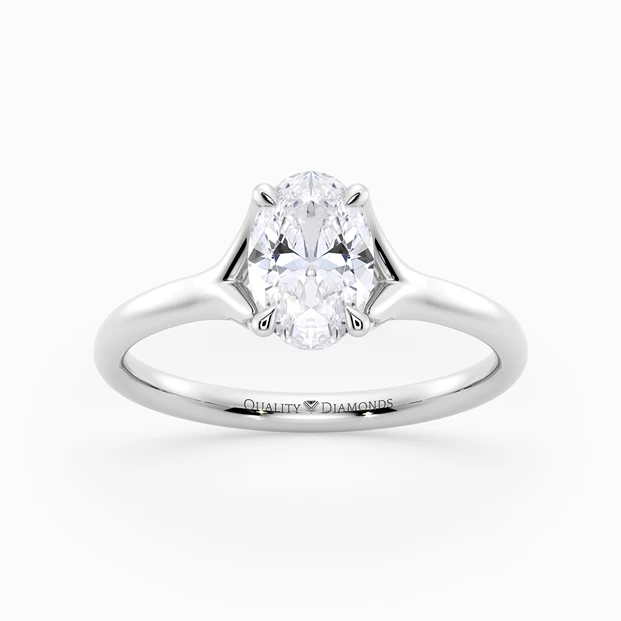 Oval Aurelia Diamond Ring in Platinum