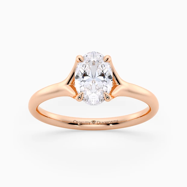 Oval Aurelia Diamond Ring in 9K Rose Gold