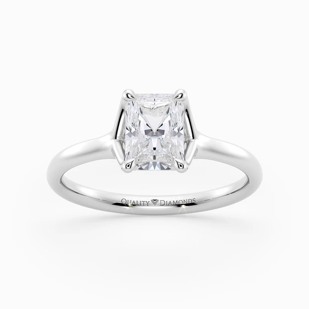 Radiant Aurelia Diamond Ring in Platinum