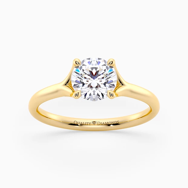 Round Brilliant Aurelia Diamond Ring in 18K Yellow Gold