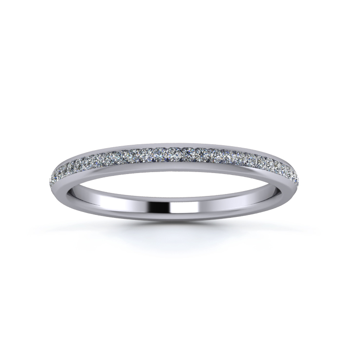 Platinum 2mm Full Channel Diamond Set Ring