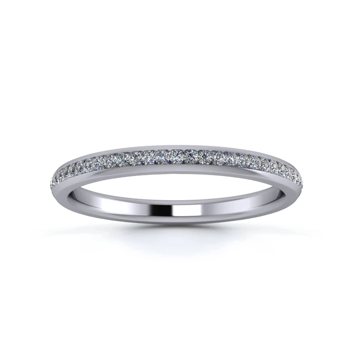 Platinum 2mm Full Channel Diamond Set Ring