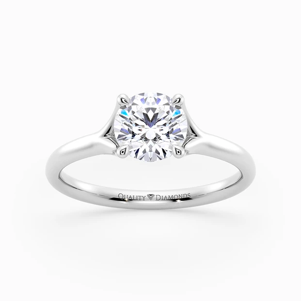 Round Brilliant Aurelia Diamond Ring in 18K White Gold