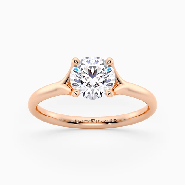 Round Brilliant Aurelia Diamond Ring in 18K Rose Gold