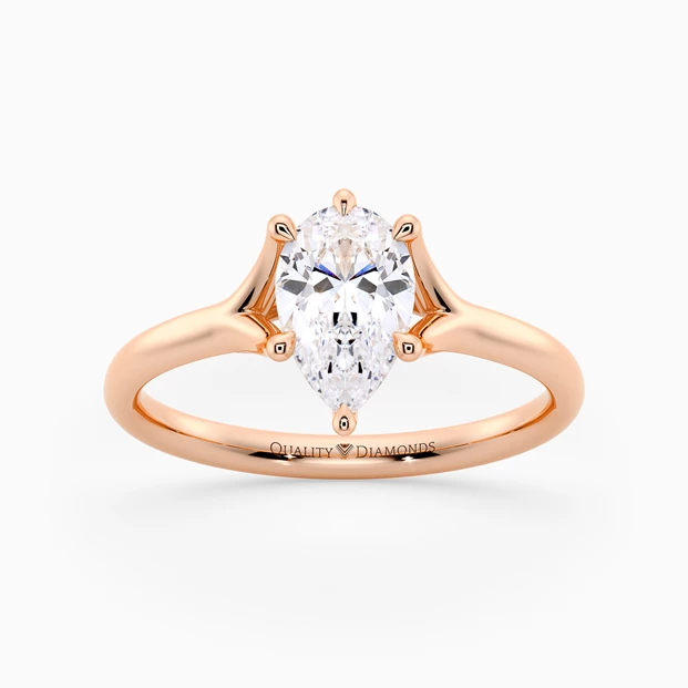 Pear Aurelia Diamond Ring in 18K Rose Gold