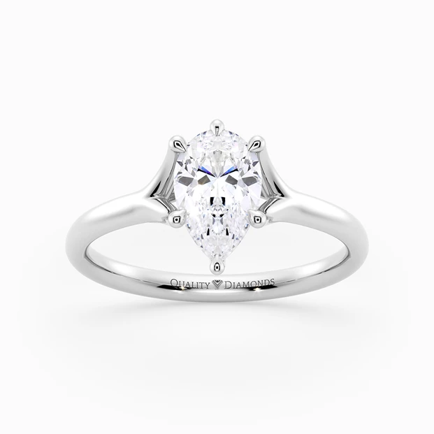 Pear Aurelia Diamond Ring in 9K White Gold