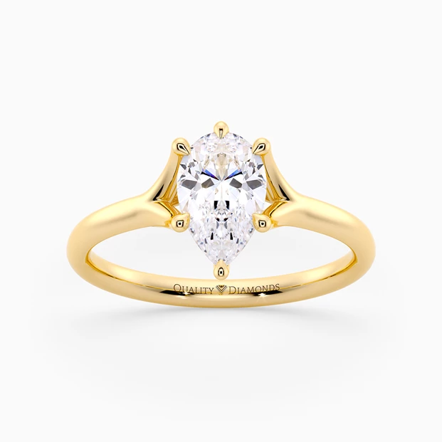 Pear Aurelia Diamond Ring in 18K Yellow Gold