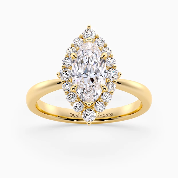 Diamond Set Marquise Dolce Diamond Ring in 18K Yellow Gold