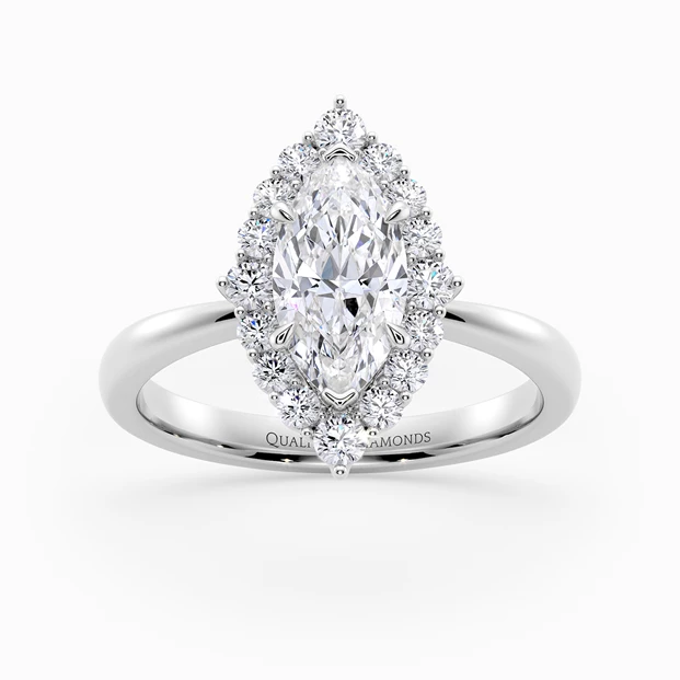 Diamond Set Marquise Dolce Diamond Ring in Palladium