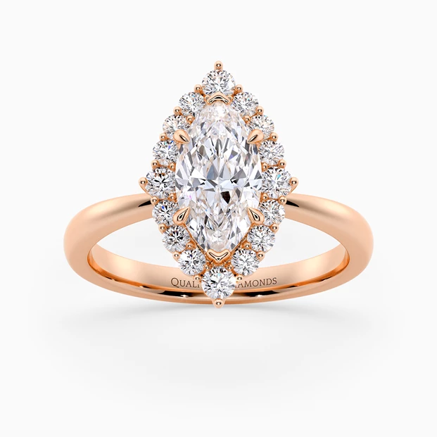 Diamond Set Marquise Dolce Diamond Ring in 18K Rose Gold